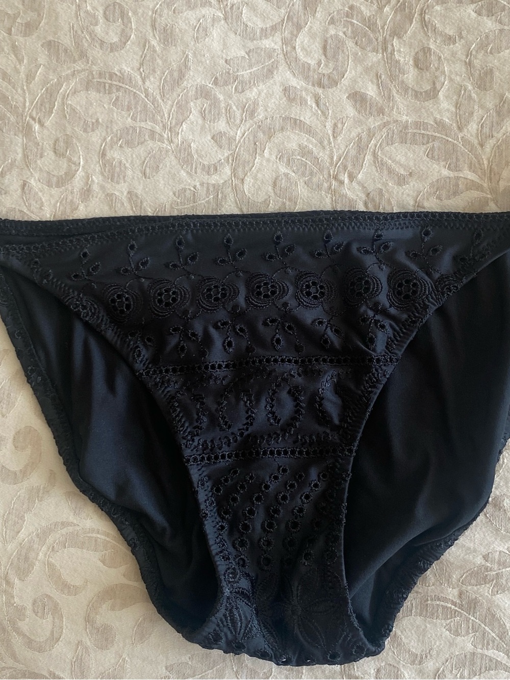Ralph Lauren Black Label Black Eyelet Bikini Bottoms